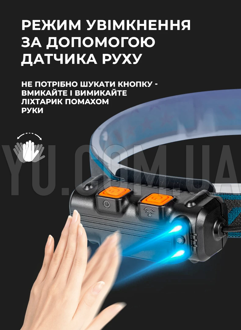 Ліхтар налобний сенсорний Bailong Bl-W678-1 акумуляторний ліхтарик Ліхтар налобний сенсорний Bailong Bl-W678-1 акумуляторний ліхтарик