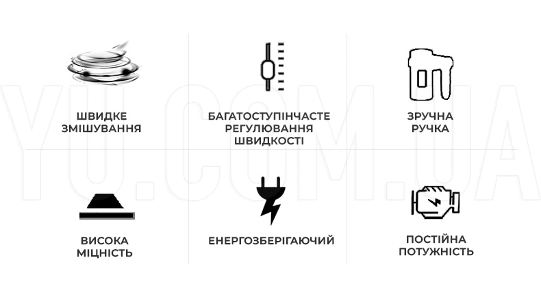 Міксер Crownberg CB-7322 300 Вт 7 швидкостей 2 змінні насадки Міксер Crownberg CB-7322 300 Вт 7 швидкостей 2 змінні насадки