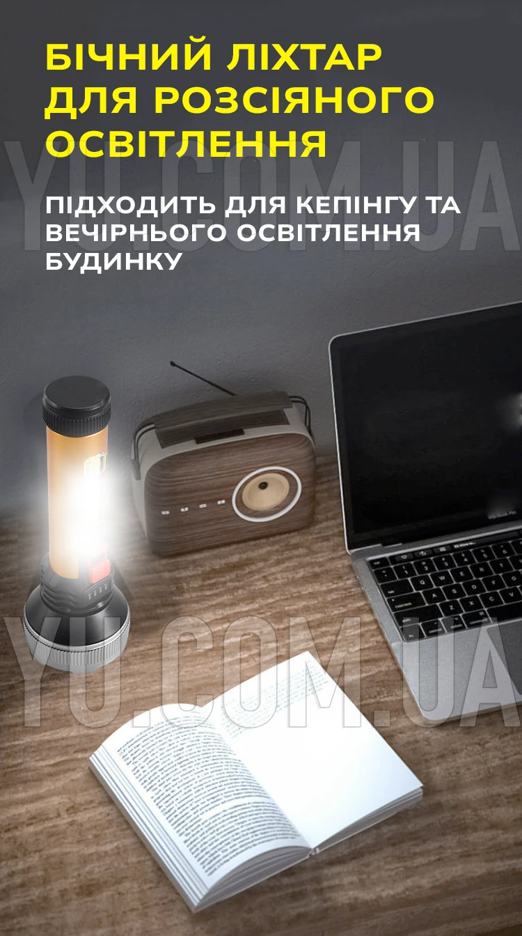 Ручний ліхтар Bailong CB-C95 з бічним діодом USB micro charge Ручний ліхтар Bailong CB-C95 з бічним діодом USB micro charge