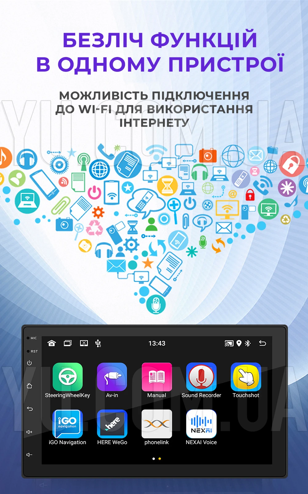 Універсальна автомагнітола MP5 CJ CP606 BT Android 8.0 2G-16G 2din плеєр з USB та SD Універсальна автомагнітола MP5 CJ CP606 BT Android 8.0 2G-16G 2din плеєр з USB та SD
