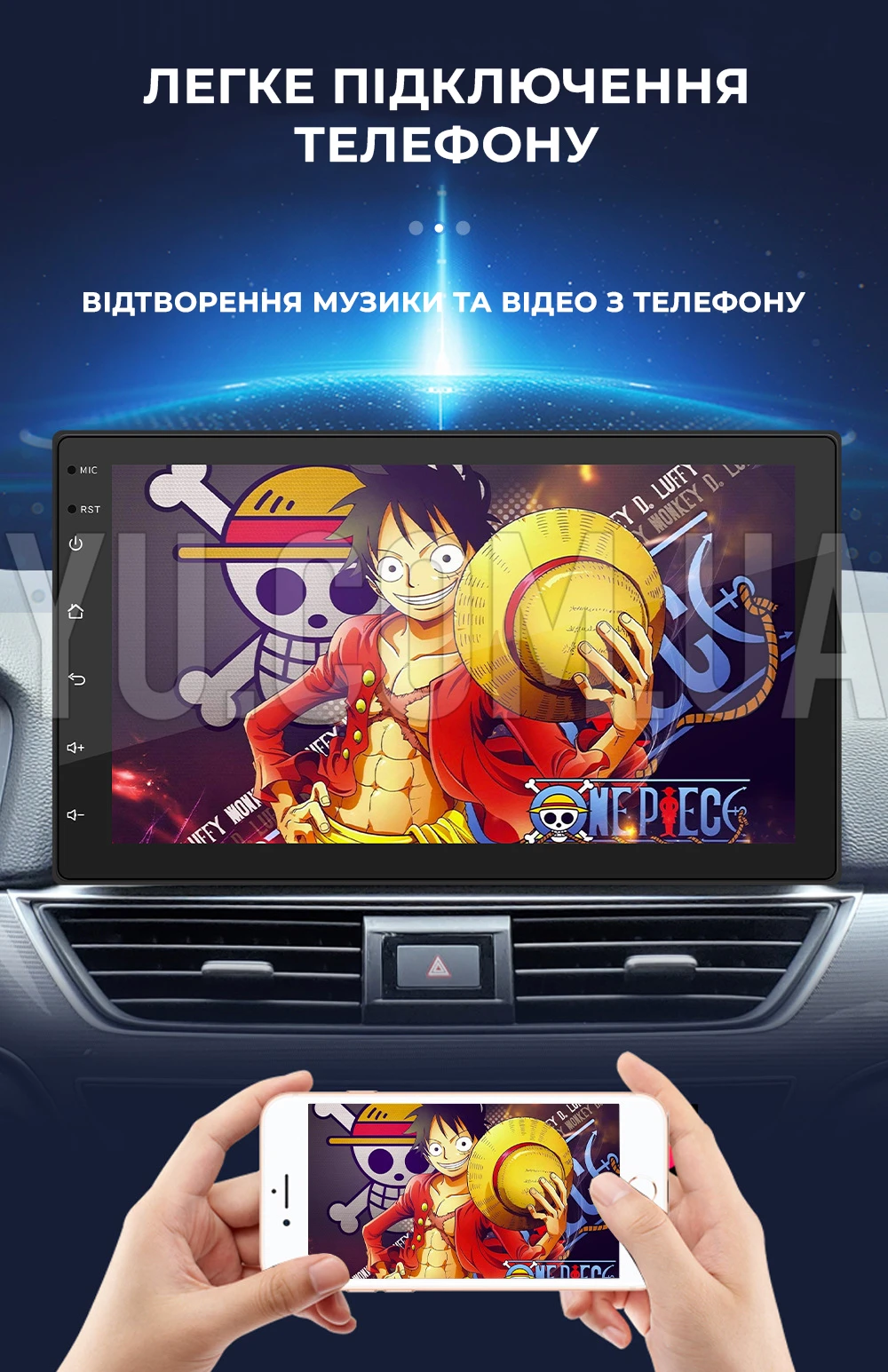 Універсальна автомагнітола MP5 CJ CP606 BT Android 8.0 2G-16G 2din плеєр з USB та SD Універсальна автомагнітола MP5 CJ CP606 BT Android 8.0 2G-16G 2din плеєр з USB та SD