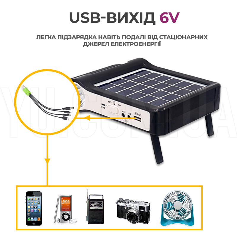 Фонарь-Power Bank (2400mAh) с солнечной панелью EP-035 Фонарь-Power Bank (2400mAh) с солнечной панелью EP-035
