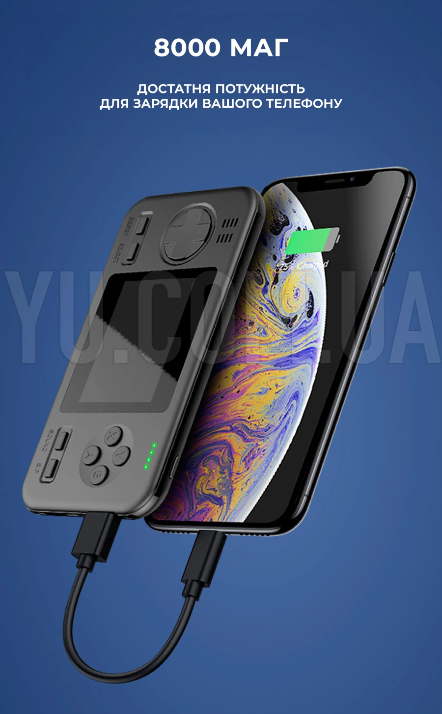 Ретро ігрова приставка + Power Bank 2в1 SUP G-416 8000 мАг 416 ігор Ретро ігрова приставка + Power Bank 2в1 SUP G-416 8000 мАг 416 ігор