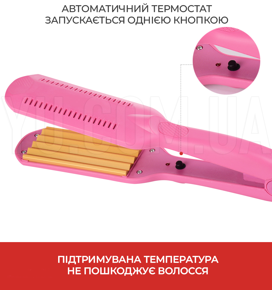 Плойка гофре щипці для волосся з керамічним покриттям Gemei GM-1959 Плойка гофре щипці для волосся з керамічним покриттям Gemei GM-1959