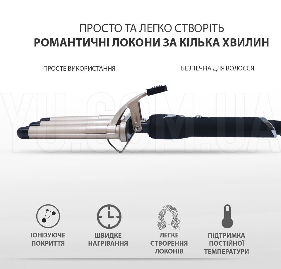 Професійна плойка-щипці для укладання волосся Gemei GM-2933 п