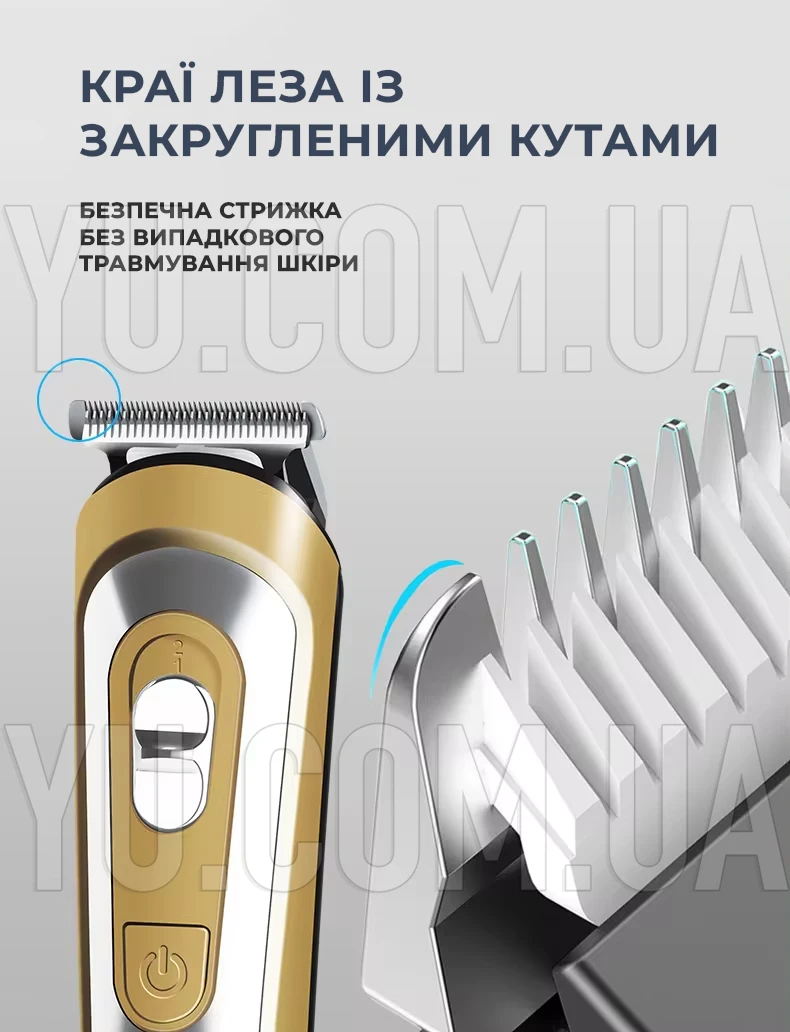 Акумуляторна машинка для стрижки волосся Geemy GM-6112 з насадками Акумуляторна машинка для стрижки волосся Geemy GM-6112 з насадками
