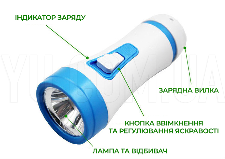 Компактный аккумуляторный фонарик Gold Silver GS-4200 350 мАч Компактный аккумуляторный фонарик Gold Silver GS-4200 350 мАч