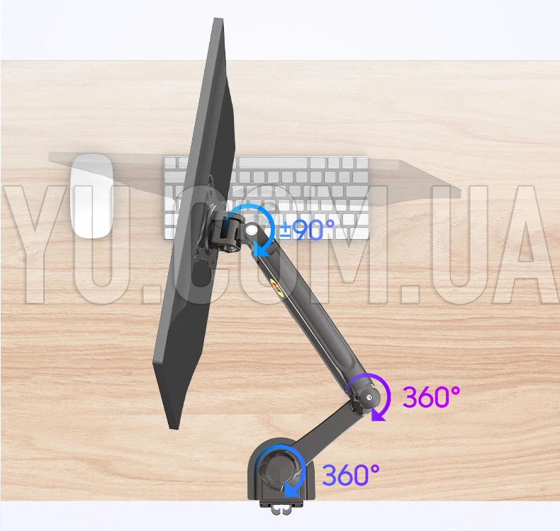 Кронштейн для двух мониторов H180 double с газлифтом для экранов 22"-32"