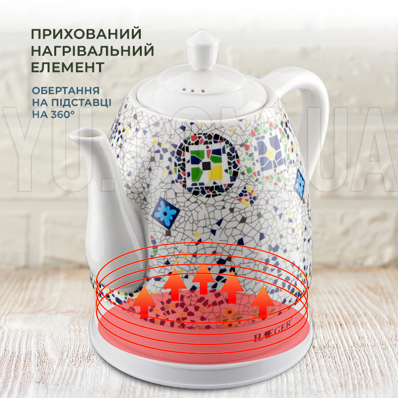 Электрочайник HAEGER HG-7837 1.5л керамический 1350 Вт Электрочайник HAEGER HG-7837 1.5л керамический 1350 Вт