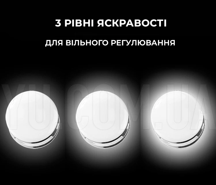 Дзеркало з LED підсвічуванням для макіяжу прямокутне HH083 360° WO-13 Дзеркало з LED підсвічуванням для макіяжу прямокутне HH083 360° WO-13