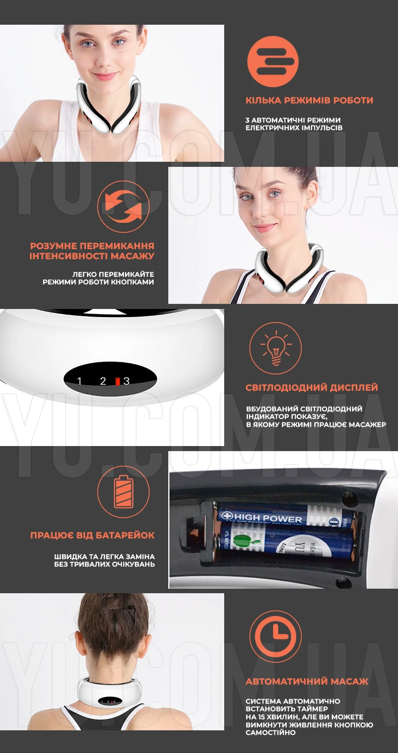 Міостимулятор масажер для шиї та тіла Neck Massager HX-5880 Міостимулятор масажер для шиї та тіла Neck Massager HX-5880