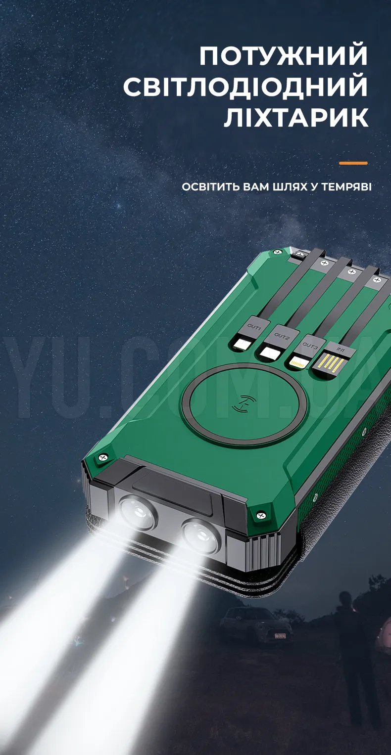 Портативна сонячна панель-повербанк Powerbank для заряджання електроніки HY-2101B 20000 мАг Портативна сонячна панель-повербанк Powerbank для заряджання електроніки HY-2101B 20000 мАг