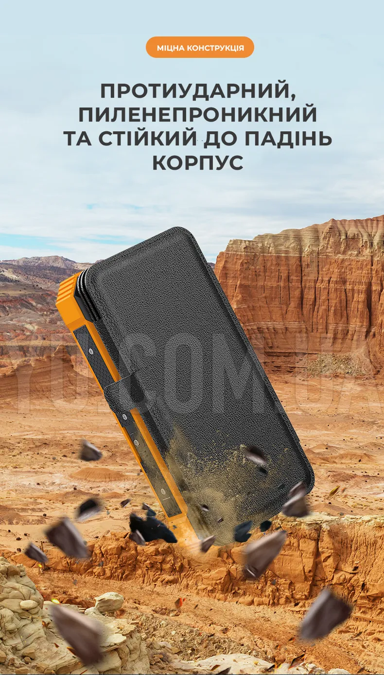 Портативна сонячна панель-повербанк Powerbank для заряджання електроніки HY-2101B 20000 мАг Портативна сонячна панель-повербанк Powerbank для заряджання електроніки HY-2101B 20000 мАг