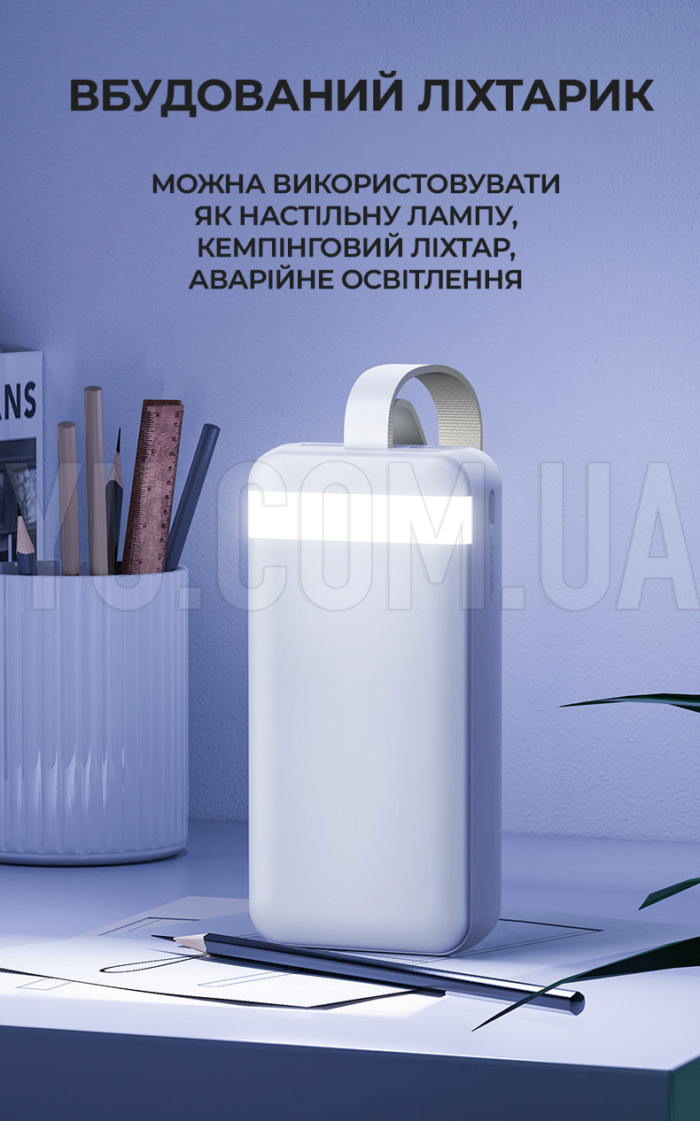 Повербанк великої потужності 30000 mAh KP-39 Power Bank з LED-екраном та ліхтариком Повербанк великої потужності 30000 mAh KP-39 Power Bank з LED-екраном та ліхтариком