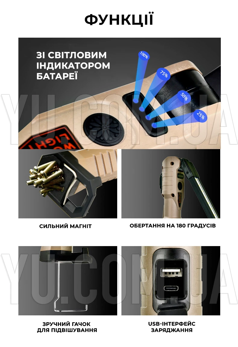 Ліхтар туристичний ручний USB Light L08-2 Ліхтар туристичний ручний USB Light L08-2