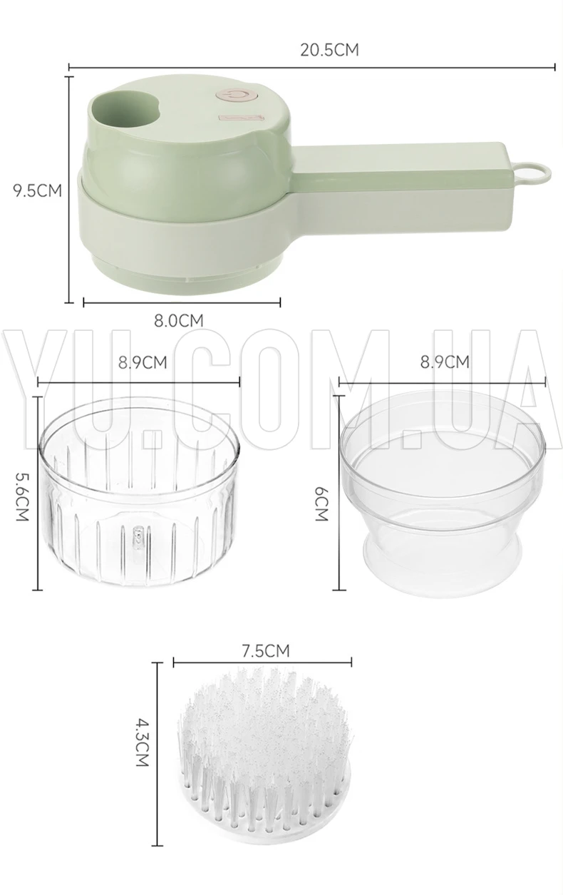 Ручна електрична овочерізка 4в1 FOOD CHOPPER LY50 універсальний акумуляторний міні блендер-слайсер