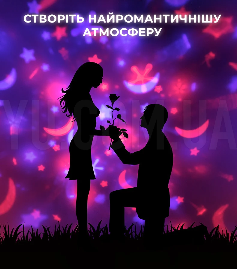 Проектор-нічник зоряного неба Бантик 6 видів проекції, 3 кольори свічення MA-11 Проектор-нічник зоряного неба Бантик 6 видів проекції, 3 кольори свічення MA-11