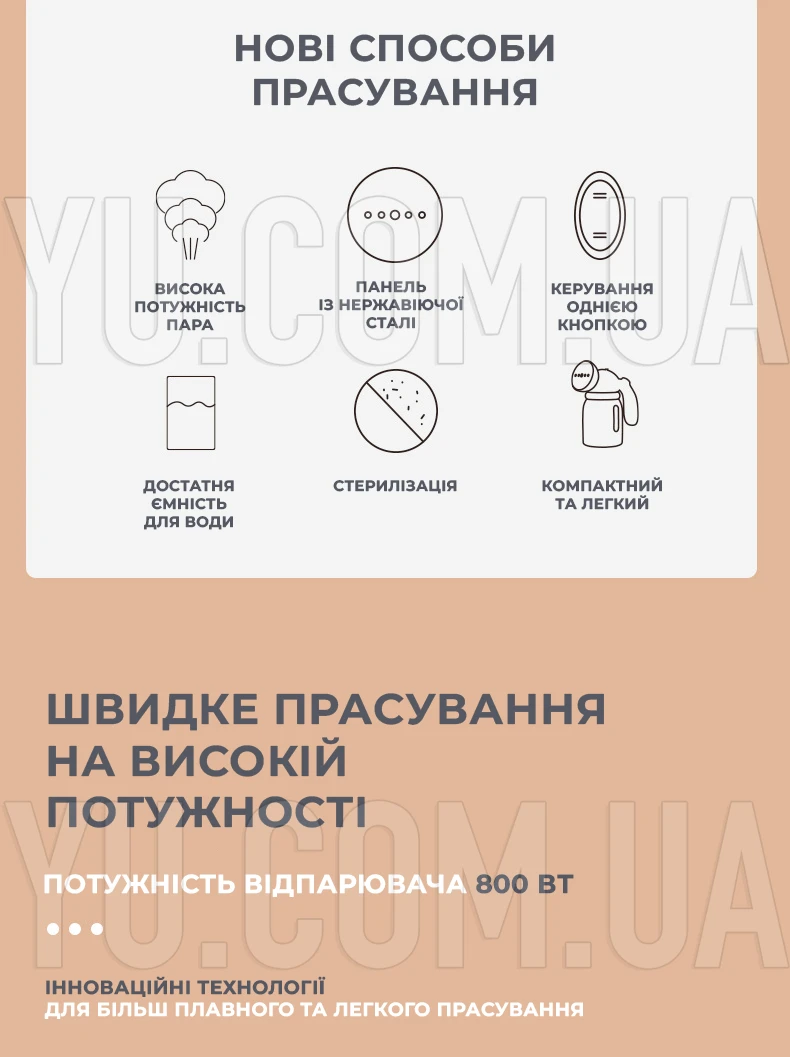 Ручной отпариватель для одежды, на 150 мл, MD2102, 800Вт компактный отпариватель