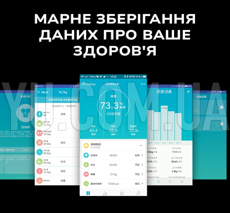 Смарт-ваги ACS 2017A до 180 кг з мобільним додатком Смарт-ваги ACS 2017A до 180 кг з мобільним додатком