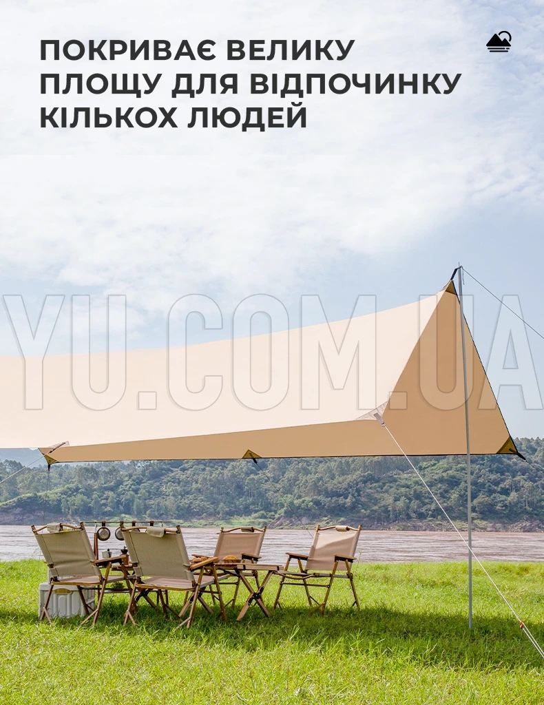 Тент туристический размер 3 x 3 x 2.3 м Green Тент туристический размер 3 x 3 x 2.3 м Green
