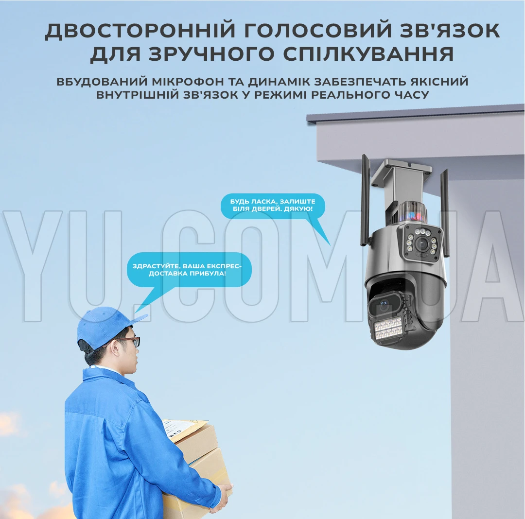 Камера видеонаблюдения PTZ уличная WiFi Outdoor Camera P11 (3MP+3MP) (ICSEE)