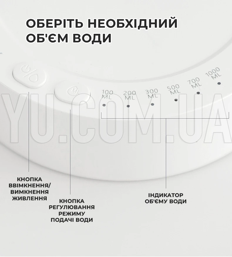 Розумний настільний диспенсер для води PO-01 акумуляторна помпа для води на 7 режимів