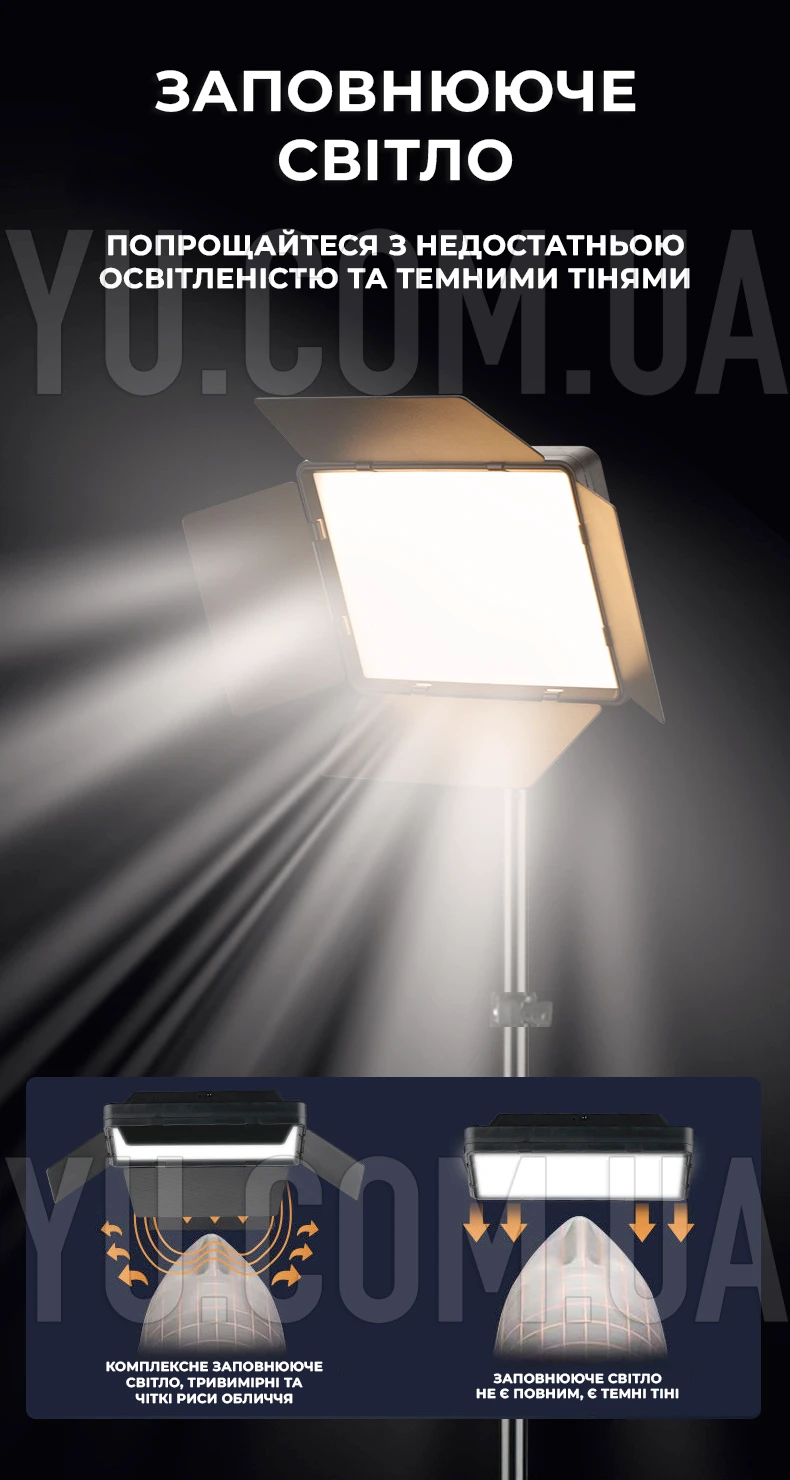 Прямоугольная светодиодная LED лампа PRO-LED-900 прожектор для фото и видеосъемки