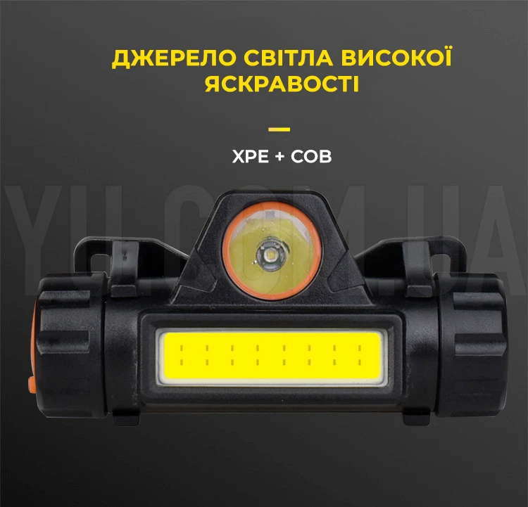 Потужний світлодіодний ліхтар налобний Bailong RJ-8101 XPE+COB Потужний світлодіодний ліхтар налобний Bailong RJ-8101 XPE+COB