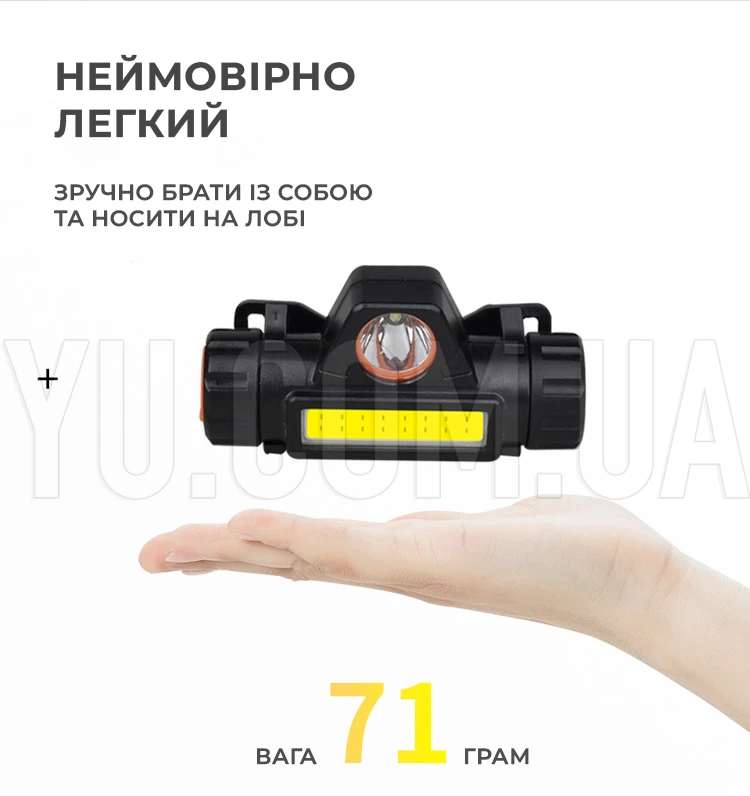 Потужний світлодіодний ліхтар налобний Bailong RJ-8101 XPE+COB Потужний світлодіодний ліхтар налобний Bailong RJ-8101 XPE+COB