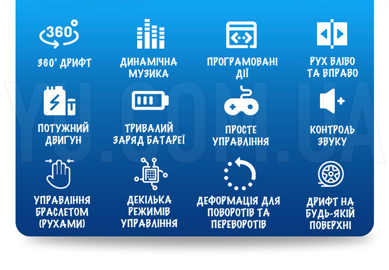 Машинка перевертыш RQ-2093 на радиоуправлении с управлением от руки