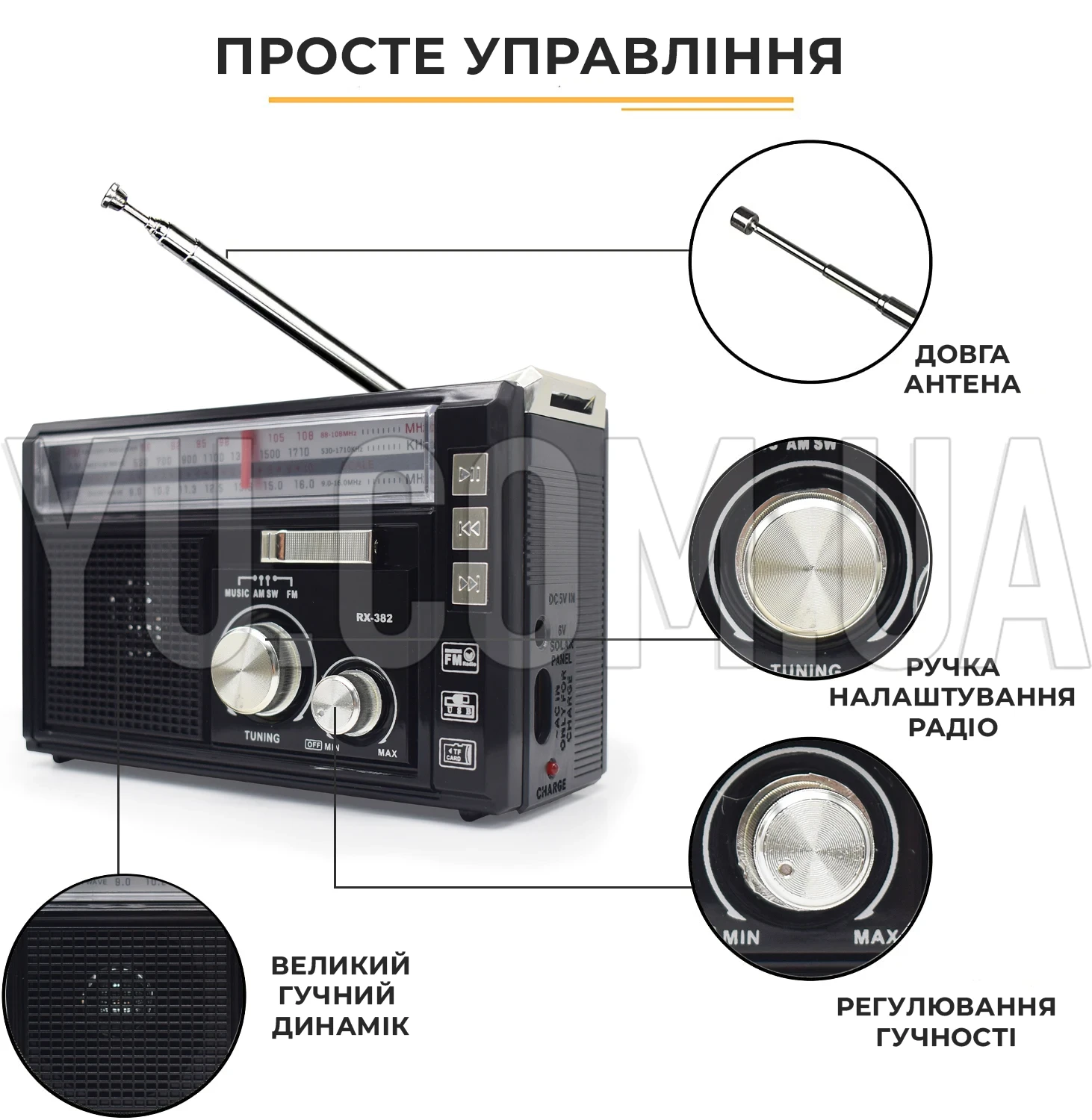 Радіоприймач USB/SD Golon RX-381 радіо з MP3 та LED ліхтариком (колір золотистий) Радіоприймач USB/SD Golon RX-381 радіо з MP3 та LED ліхтариком (колір золотистий)