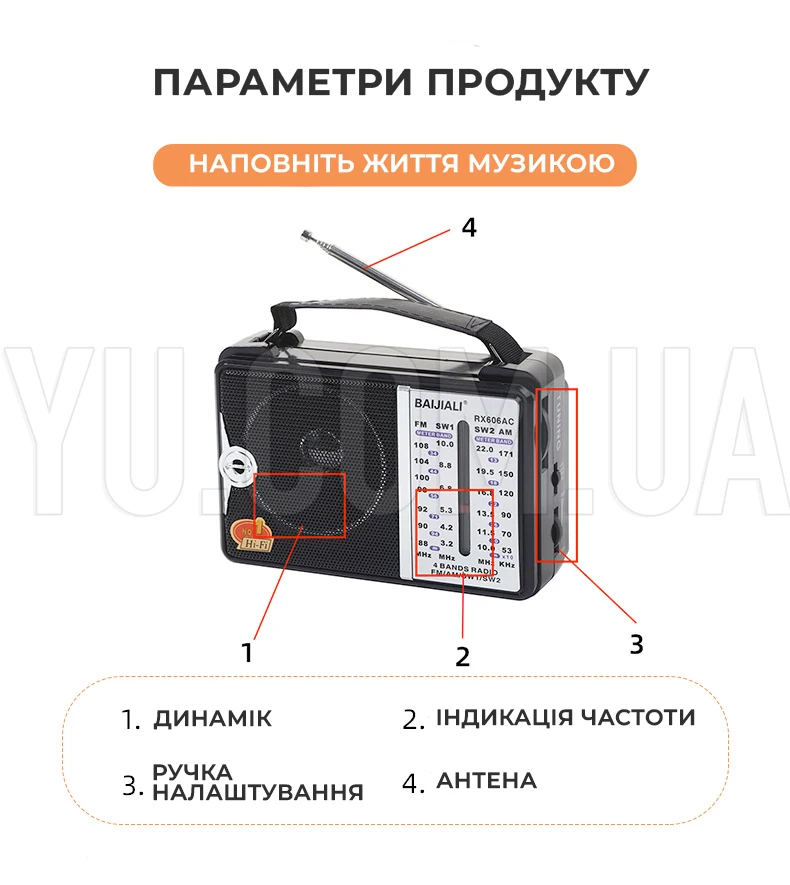 Радіоприймач Golon RX-606 АС всехвильовий Радіоприймач Golon RX-606 АС всехвильовий