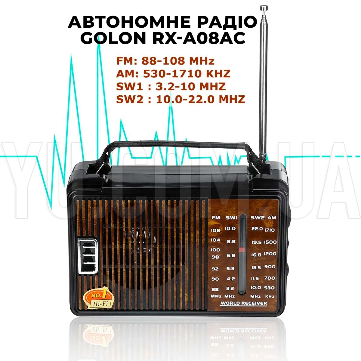 Автономне радіо Golon RX-A08AC Red Автономне радіо Golon RX-A08AC Red