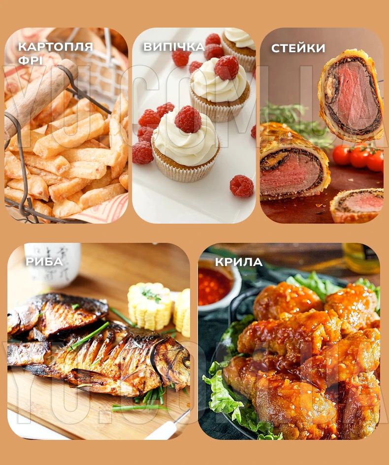 Аерофритюрниця Air Fryer 6л Su Tai ST-606 1000 Вт Аерофритюрниця Air Fryer 6л Su Tai ST-606 1000 Вт
