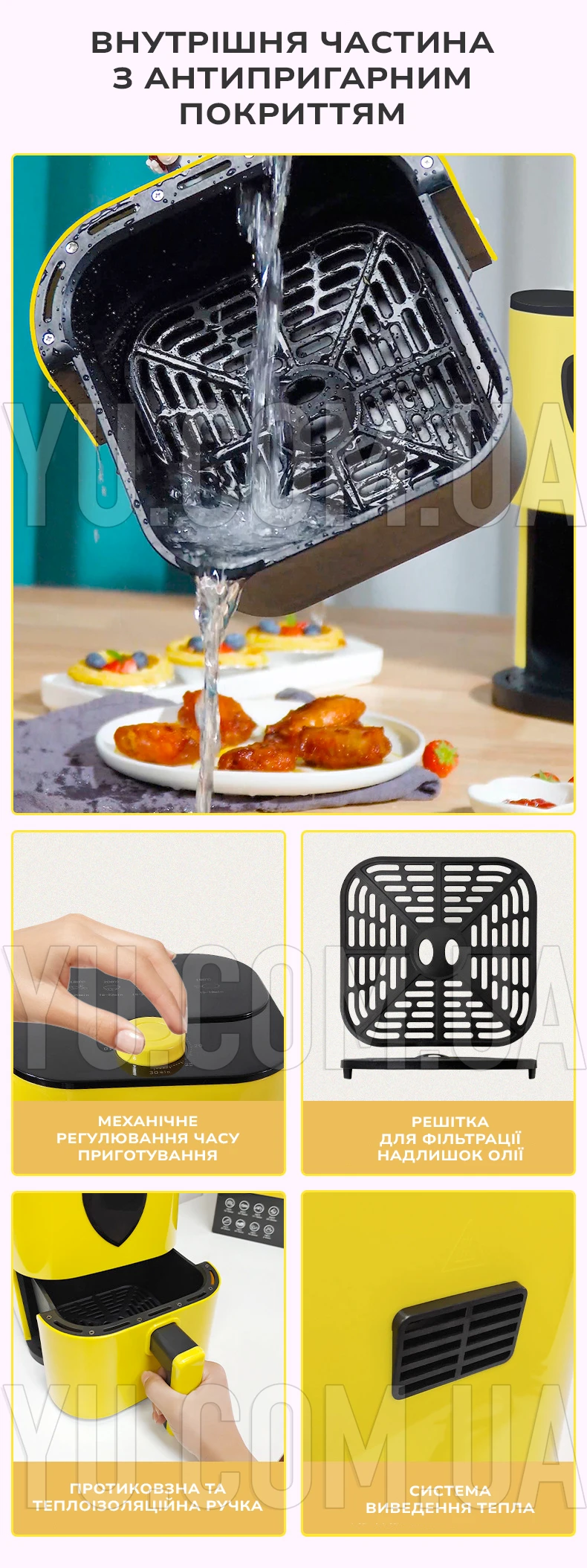 Аерофритюрниця Air Fryer 6л Su Tai ST-606 1000 Вт Аерофритюрниця Air Fryer 6л Su Tai ST-606 1000 Вт