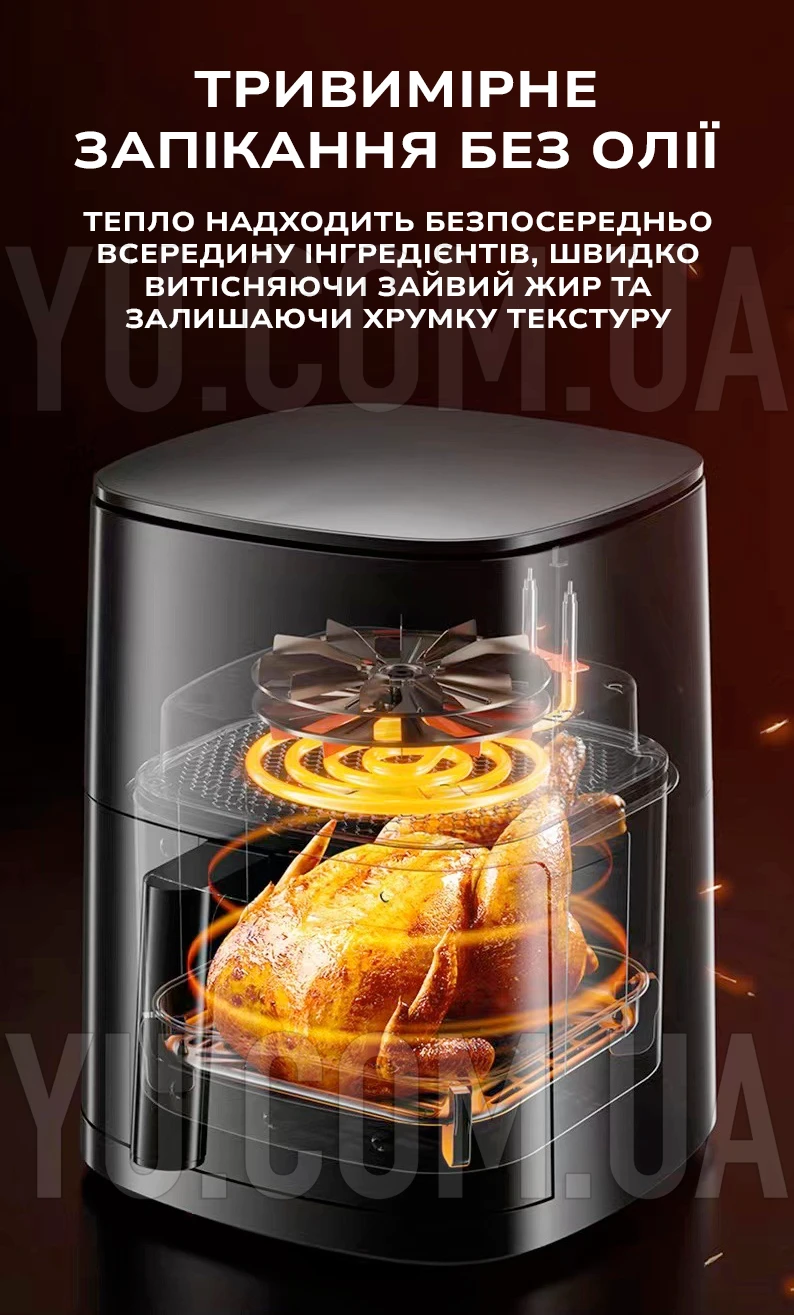 Аэрофритюрница Air Fryer 6,5л Su Tai ST-607 1000 Вт Аэрофритюрница Air Fryer 6,5л Su Tai ST-607 1000 Вт