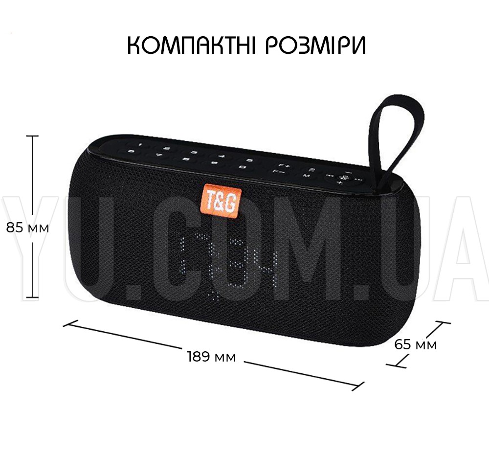 Портативна колонка TG177, Bluetooth, радіо, Power Bank, часи, speakerphone Портативна колонка TG177, Bluetooth, радіо, Power Bank, часи, speakerphone