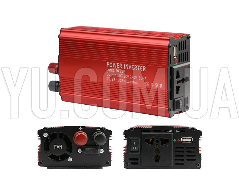 Перетворювач напруги Power Inverter UN-3055 1200W 12V інвертор з активним охолодженням (work 700W) Перетворювач напруги Power Inverter UN-3055 1200W 12V інвертор з активним охолодженням (work 700W)