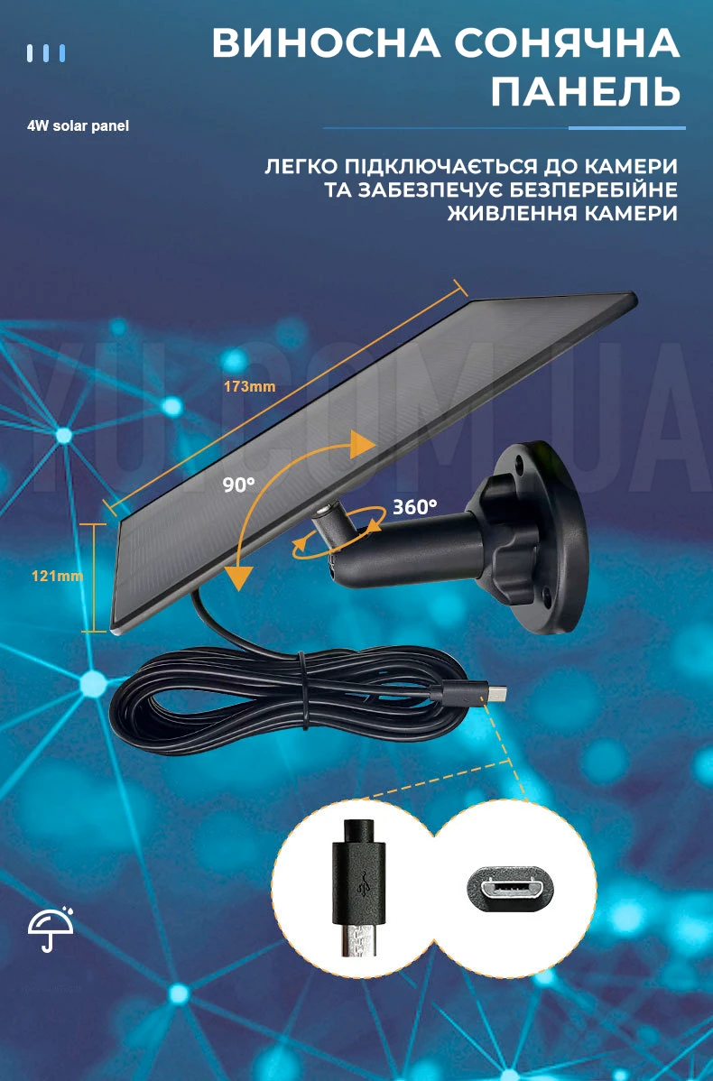 360 Камера с солнечной панелью W07 APP ICSSE 6 mp | Камера наружного наблюдения | Уличная wifi камера 360 Камера с солнечной панелью W07 APP ICSSE 6 mp | Камера наружного наблюдения | Уличная wifi камера