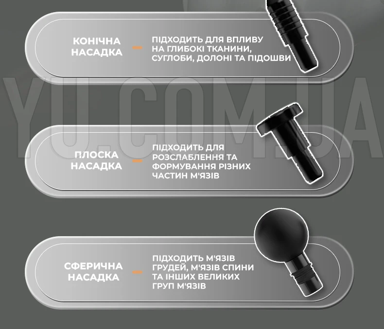 Масажер ручний ударний професійний перкусійний для тіла W44 Grey SL-777 Масажер ручний ударний професійний перкусійний для тіла W44 Grey SL-777