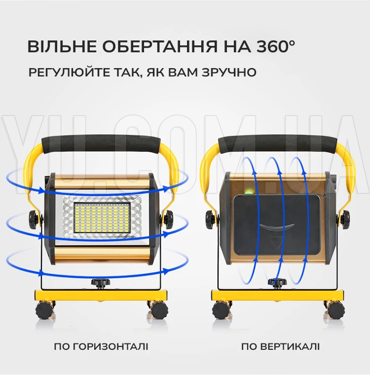 Прожектор ліхтар LED W808 100 W світлодіодний від мережі та від акумуляторних батарей Прожектор ліхтар LED W808 100 W світлодіодний від мережі та від акумуляторних батарей