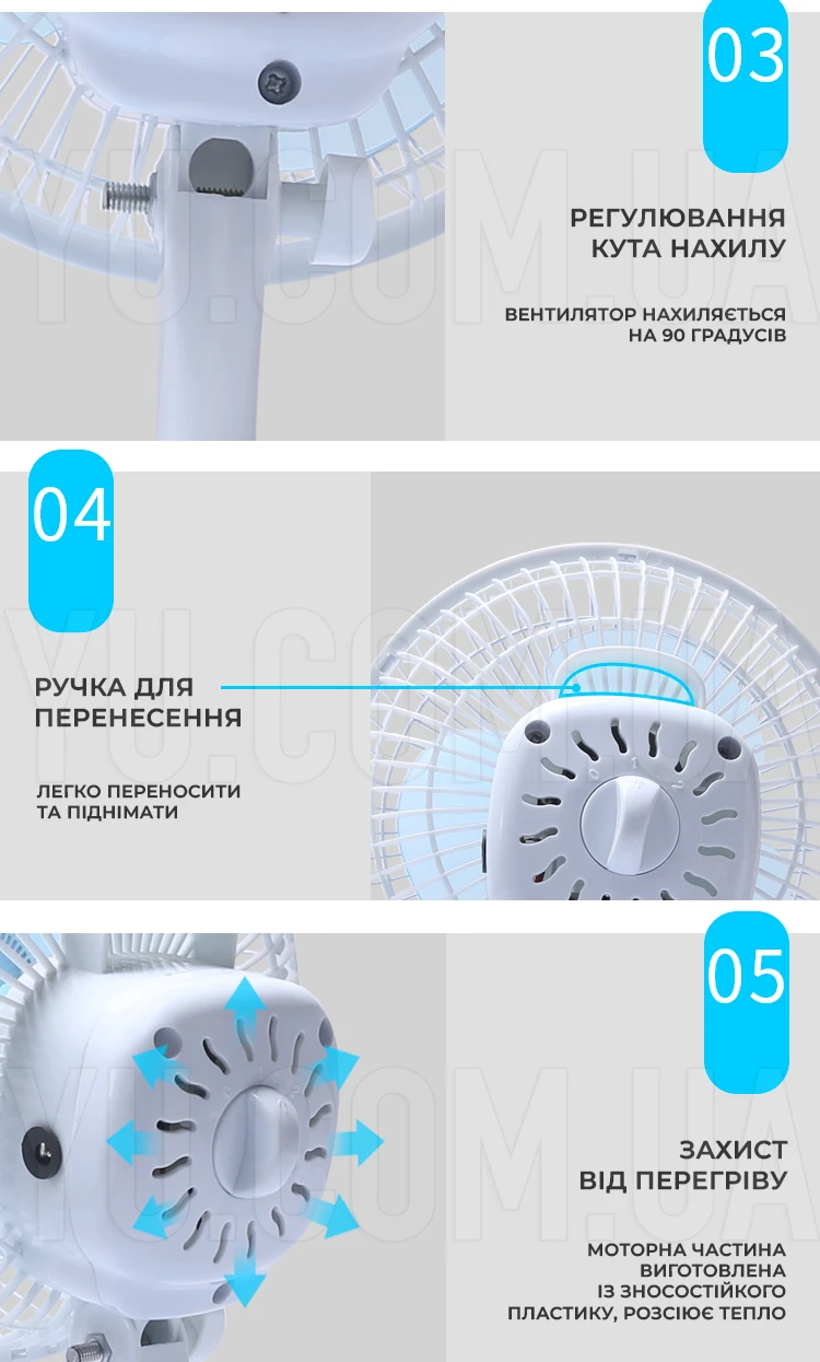 Настільний вентилятор WimpeX WX-601TF 30 Вт 2 швидкості Настільний вентилятор WimpeX WX-601TF 30 Вт 2 швидкості
