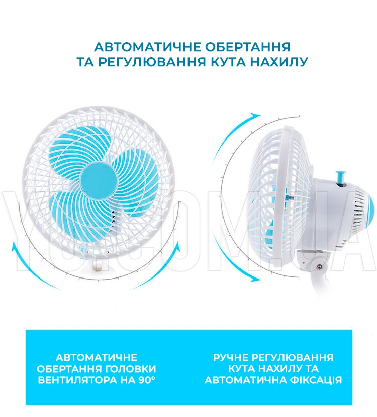 Вентилятор настільний на прищіпці 2 швидкості діаметр лопатей 18 см Wimpex WX-707 Вентилятор настільний на прищіпці 2 швидкості діаметр лопатей 18 см Wimpex WX-707