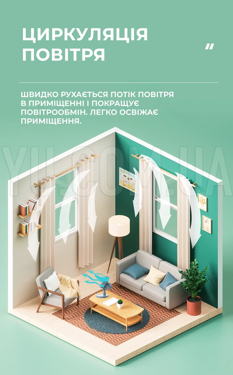 Вентилятор настільний Wimpex WX-909 50W 2 швидкості Вентилятор настільний Wimpex WX-909 50W 2 швидкості