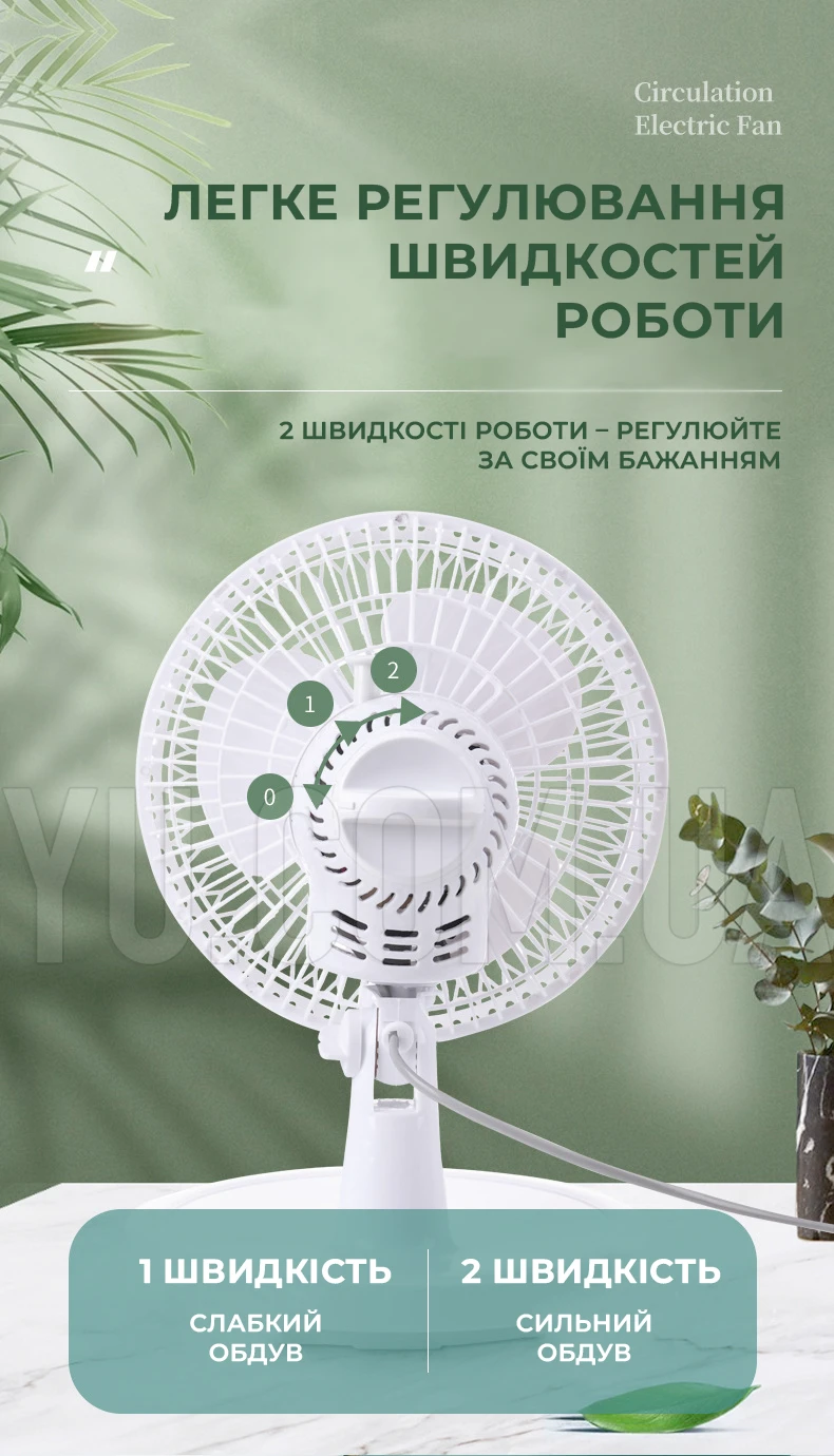 Вентилятор настільний Wimpex WX-909 50W 2 швидкості Вентилятор настільний Wimpex WX-909 50W 2 швидкості