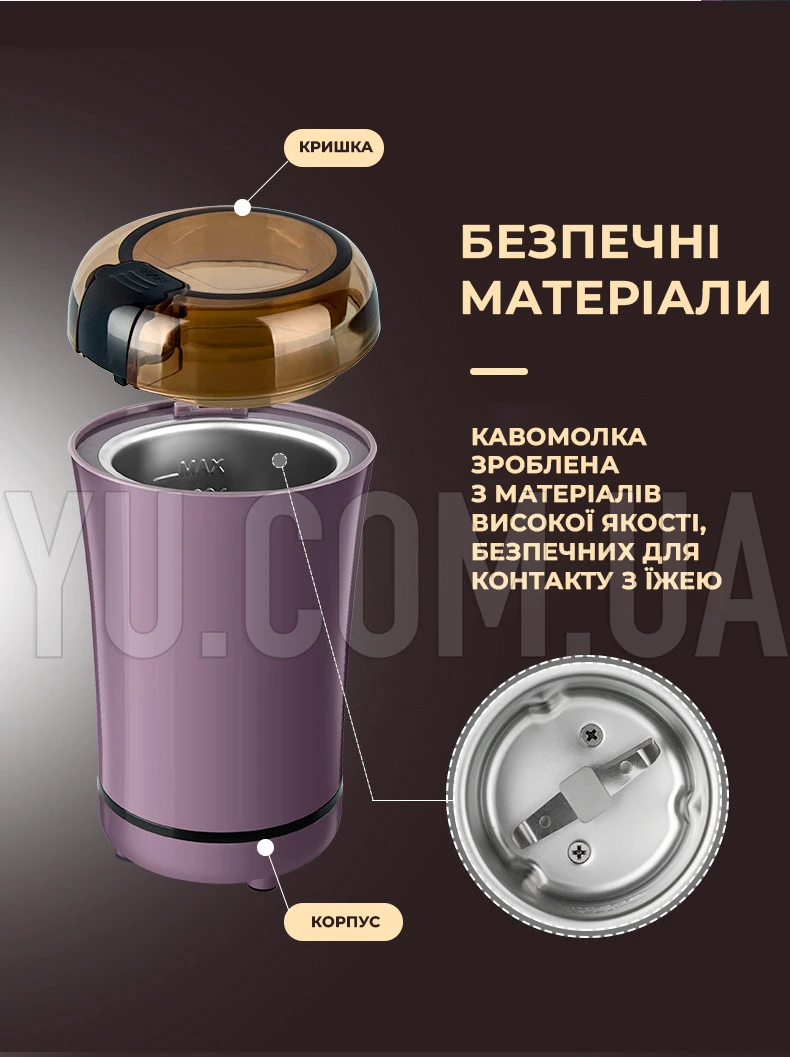 Кавомолка електрична polisher XL-742 металевий млин універсальний для спецій та кави Кавомолка електрична polisher XL-742 металевий млин універсальний для спецій та кави