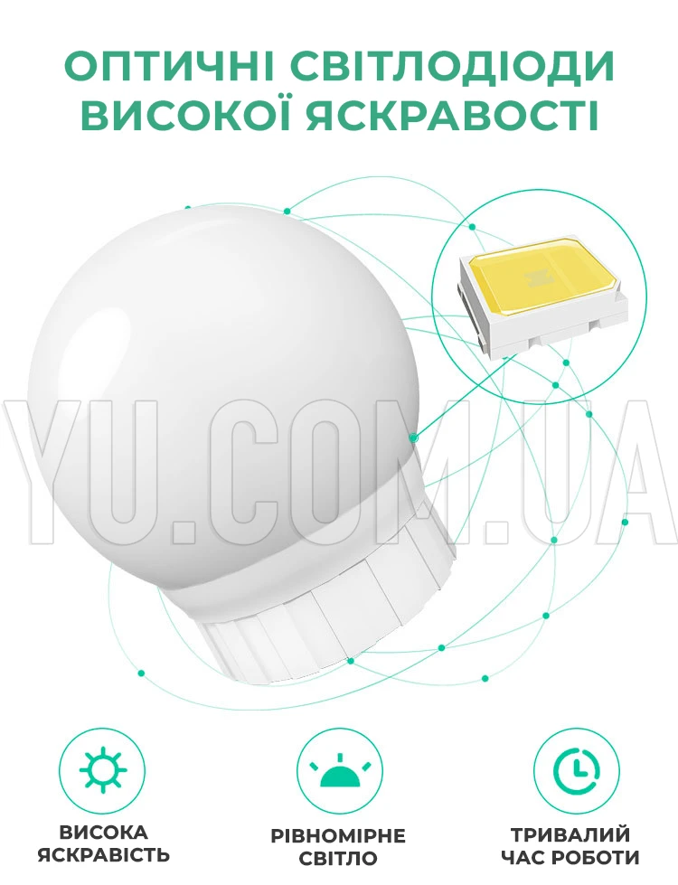LED лампочки для зеркал XW878 VANITY MIRROR LIGHTS 10 шт, 3 режима работы