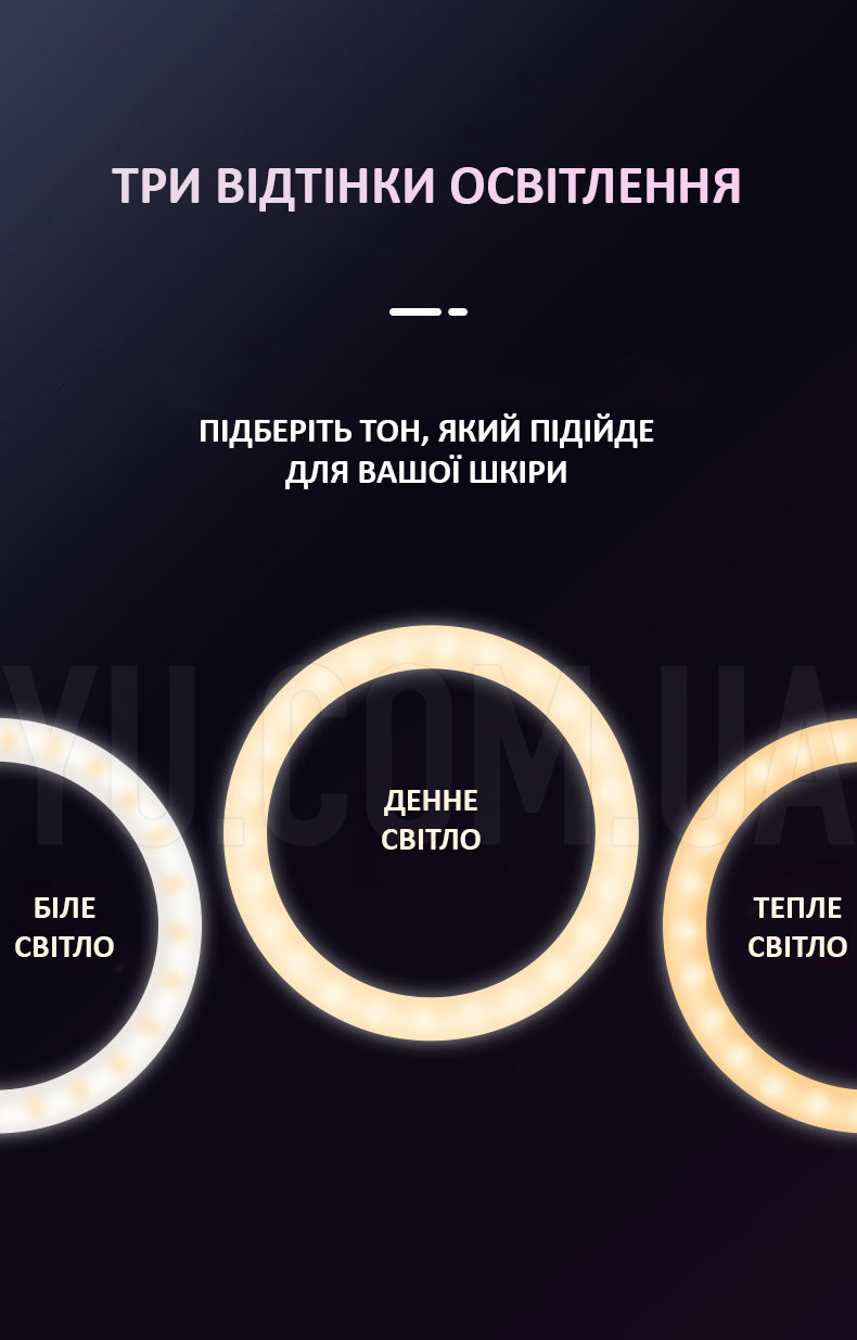 Кільцева світлодіодна лампа RING LIGHT ZB-R14 з 1 тримачем телефону + сумка, діаметр 35 см Кільцева світлодіодна лампа RING LIGHT ZB-R14 з 1 тримачем телефону + сумка, діаметр 35 см