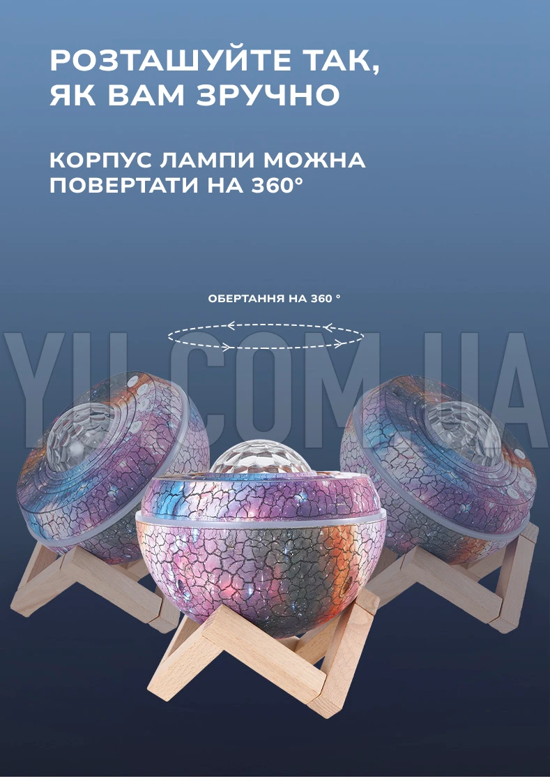 Проектор - ночник с колонкой и мелодиями для сна на поставке "Планета" k880 проектор звездного неба