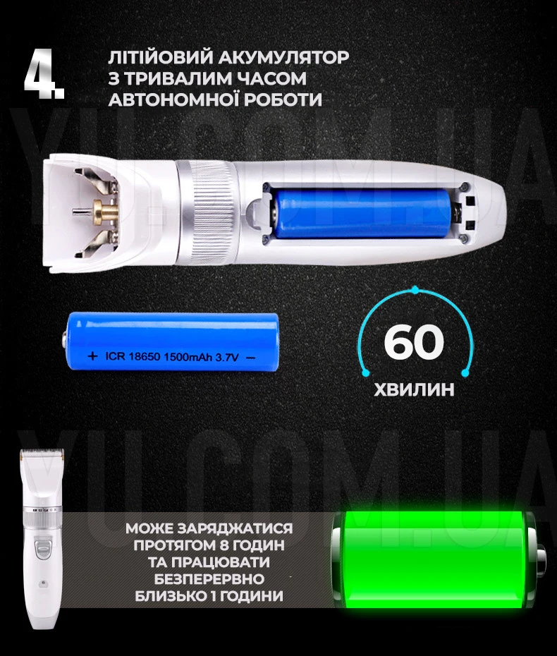 Професійна акумуляторна машинка для стрижки Gemei Gm-6001 з керамічними лезами Професійна акумуляторна машинка для стрижки Gemei Gm-6001 з керамічними лезами